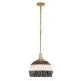 Burt 3 Light Soft Gold + Matte Black Pendant