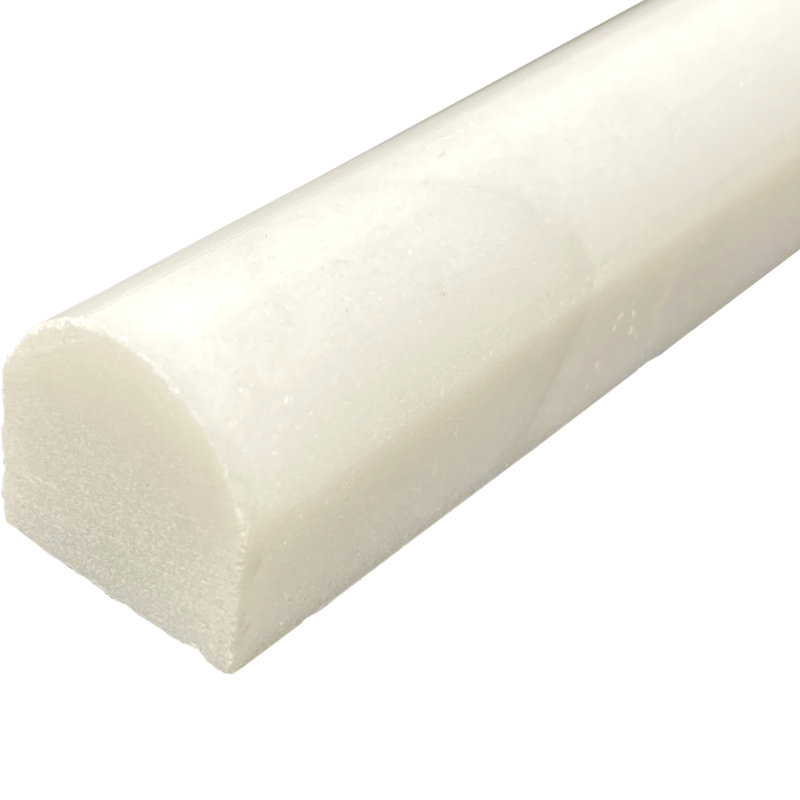 Garniture de tuile en marbre poli 12 po x 1 po blanc Carrara
