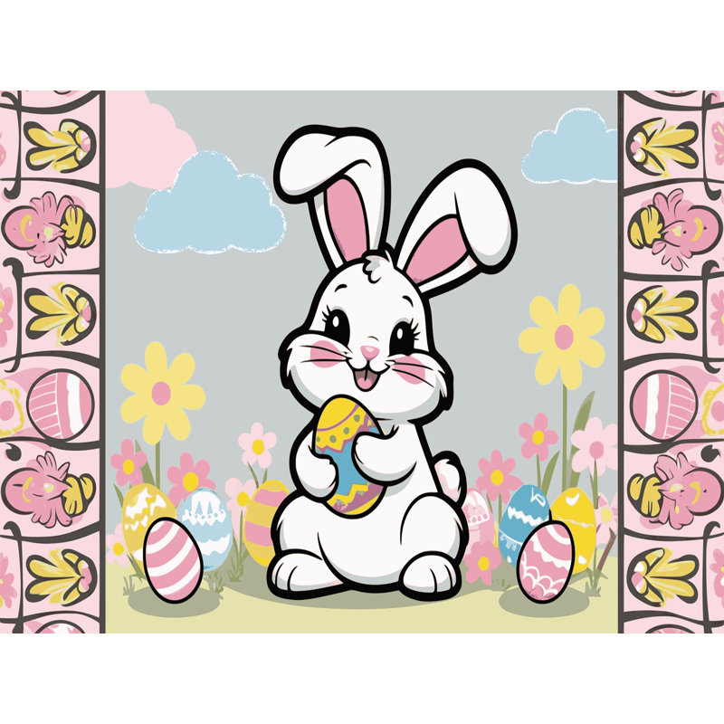 The Holiday Aisle® Easter Spring Holiday Rug, Rectangle 8' x 12'