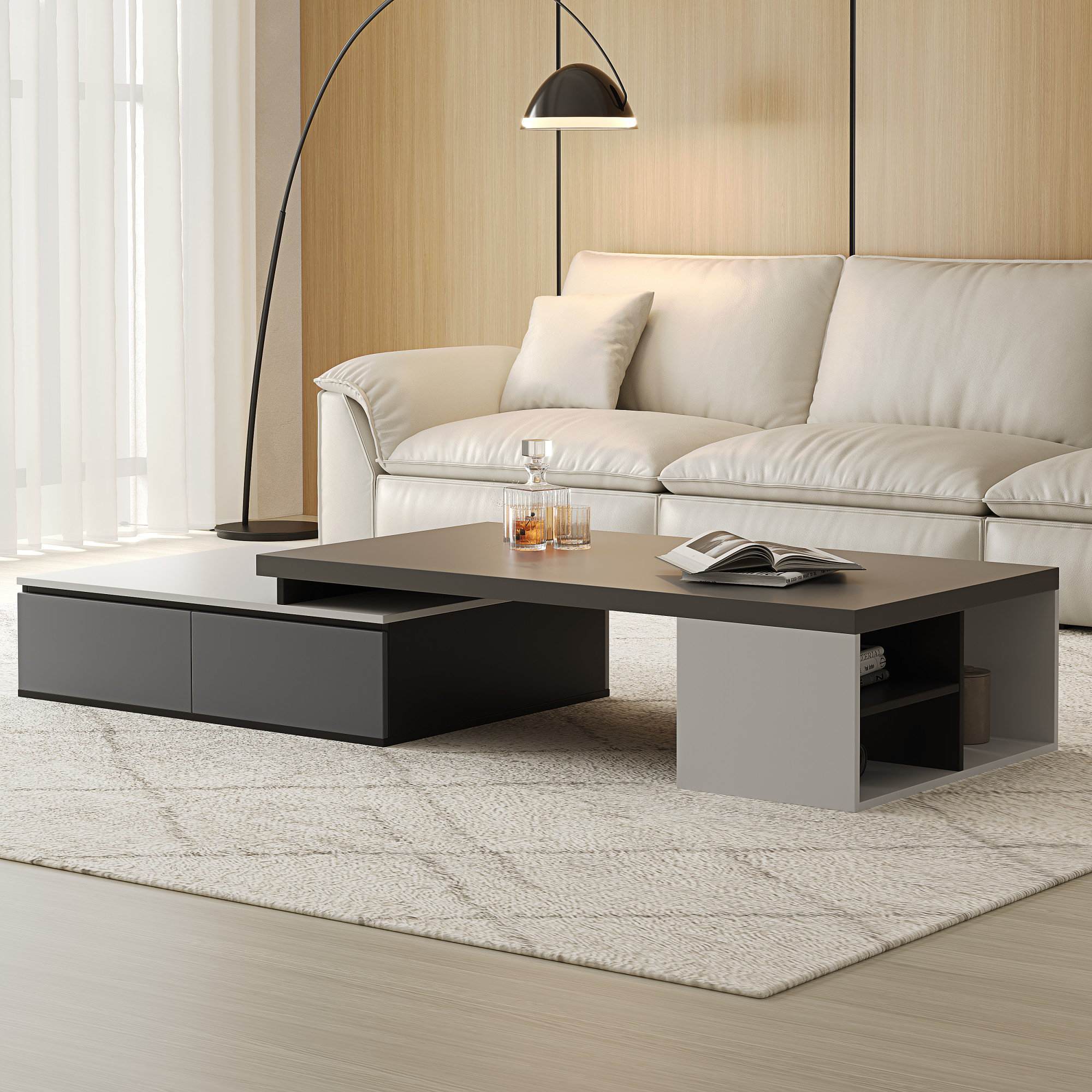 Ivy Bronx Kevondre 70.9'' Extendable Coffee Table with Storage Drawer & Reviews - Wayfair Canada