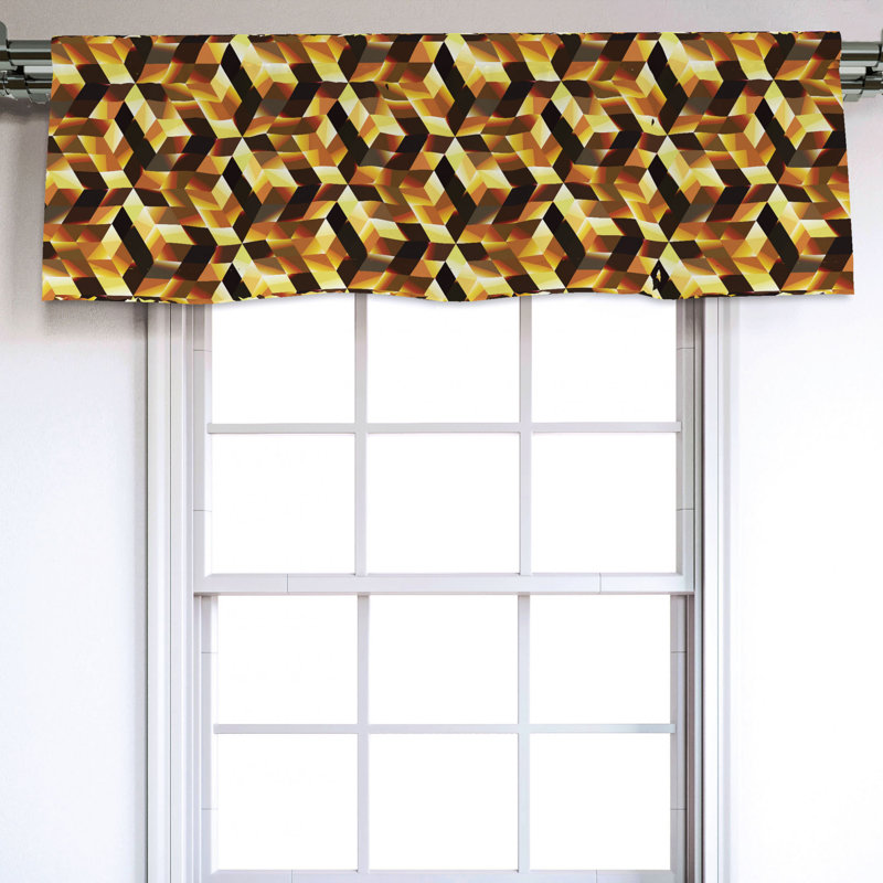 Sateen Abstract Ruffled Window Valance