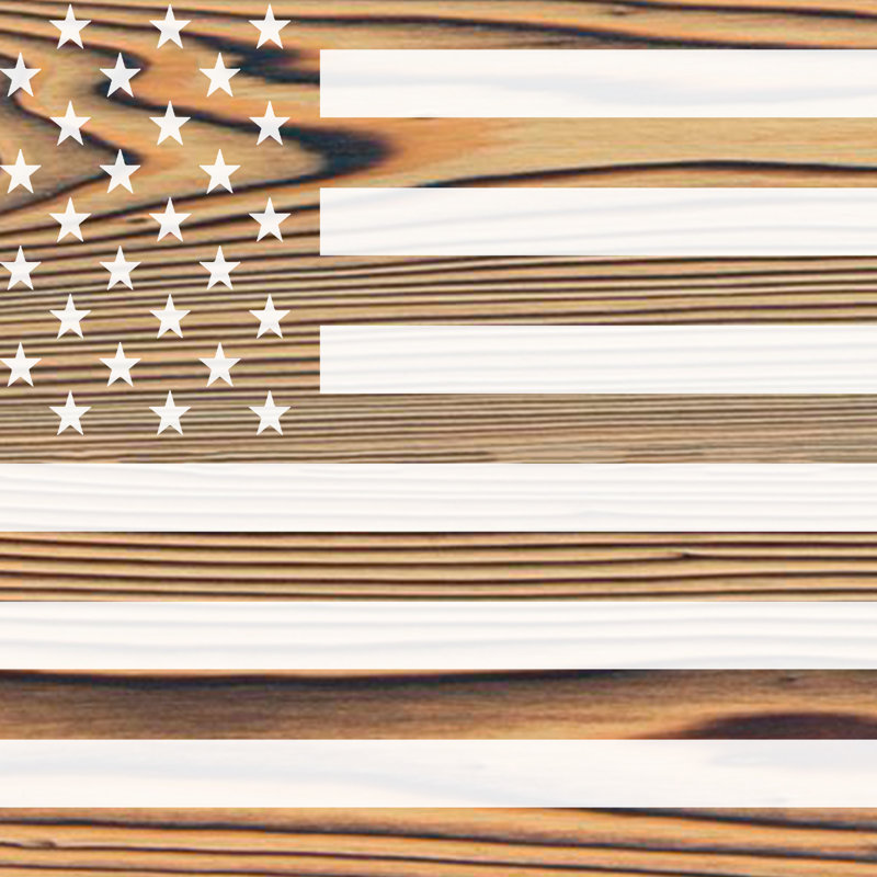 « american flag », impression sur bois