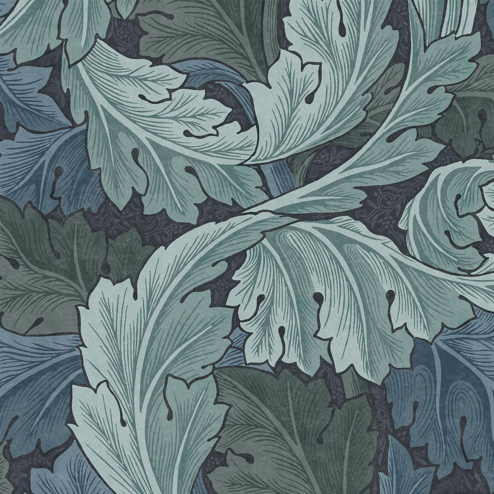 Floral Wallpaper, Blue