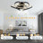 22" Black Modern Flush Mount Low Profile Ceiling Fan with Light and Smart APP Control