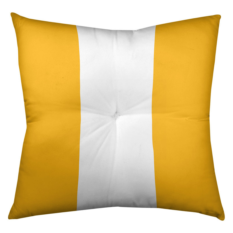 Coussin de sol touffeté, 26 po x 26 po, Doré / Blanc