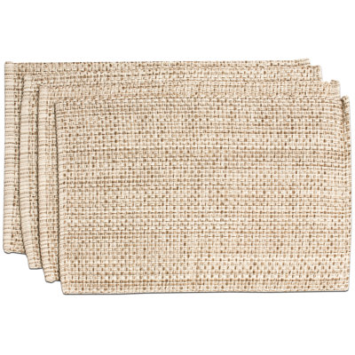 Ensemble de 4 napperons tissés deux tons 13 x 19 100% coton