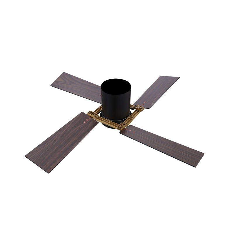 48'' Flush Mount Ceiling Fan with Light 4 Two-color Blades, Dimmable, 6-Speed Reversible DC Motor Ceiling Fan Remote, Sand Black and Brown 