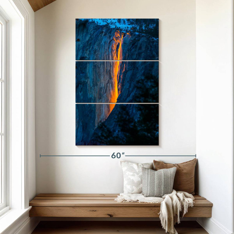 Fiery Horsetail Fall, 50" H x 32" W