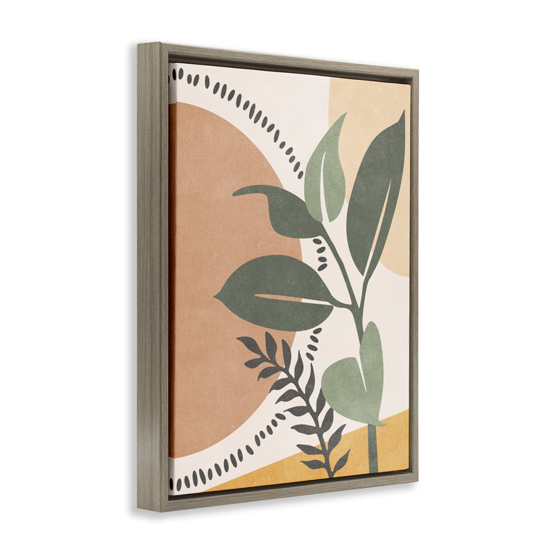 «Peachy Tropical Boho Gray» par Nataly White, Cadre flottant orme Montalcino, H 31 po x l 25 po