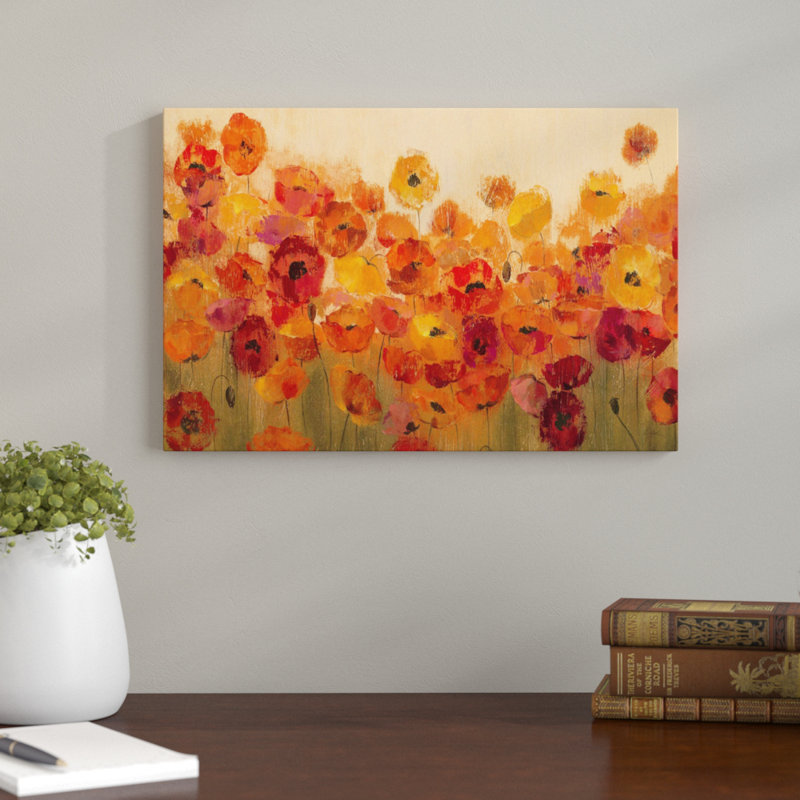 «Summer Poppies II» par Silvia Vassileva - Estampe numérique sur toile tendue avec châssis, H 26 po x l 40 po x P 1,5 po