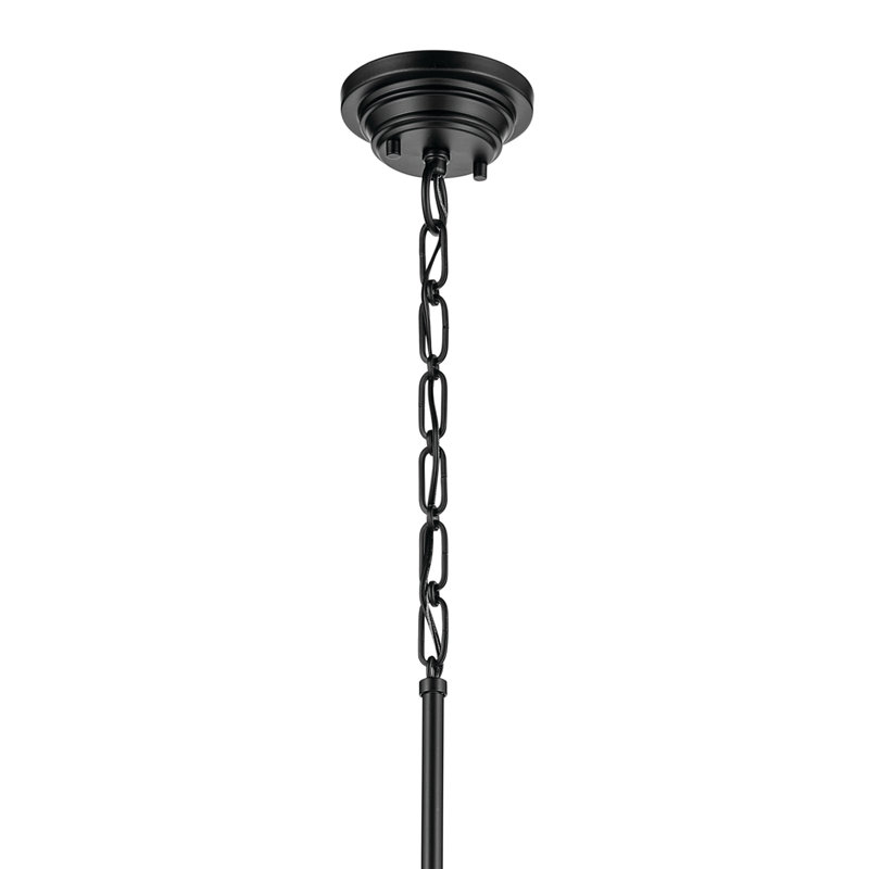 Marsailli 1-Light Medium Pendant with Clear Glass, 19.75" H x 11.5" W x 11.5" D, Clear, Satin Black