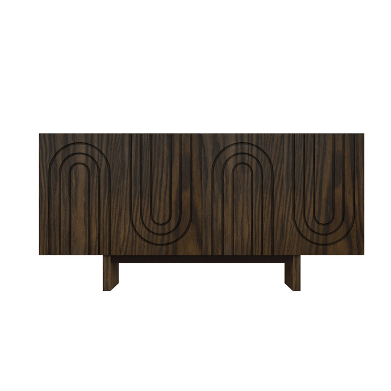 Deantre 63" W Modern Wood Buffet Sideboard, Brown
