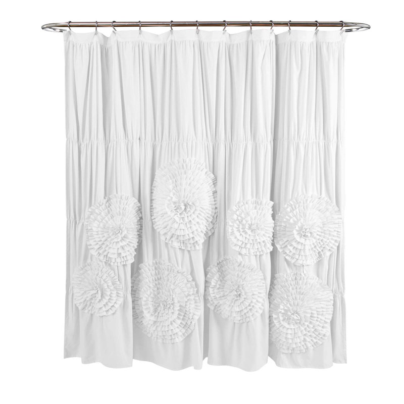 Byars Polyester Shower Curtain, White