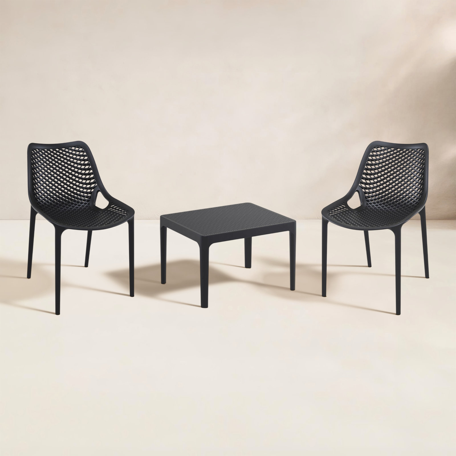 Farrah 2 Person Seating Set, Black