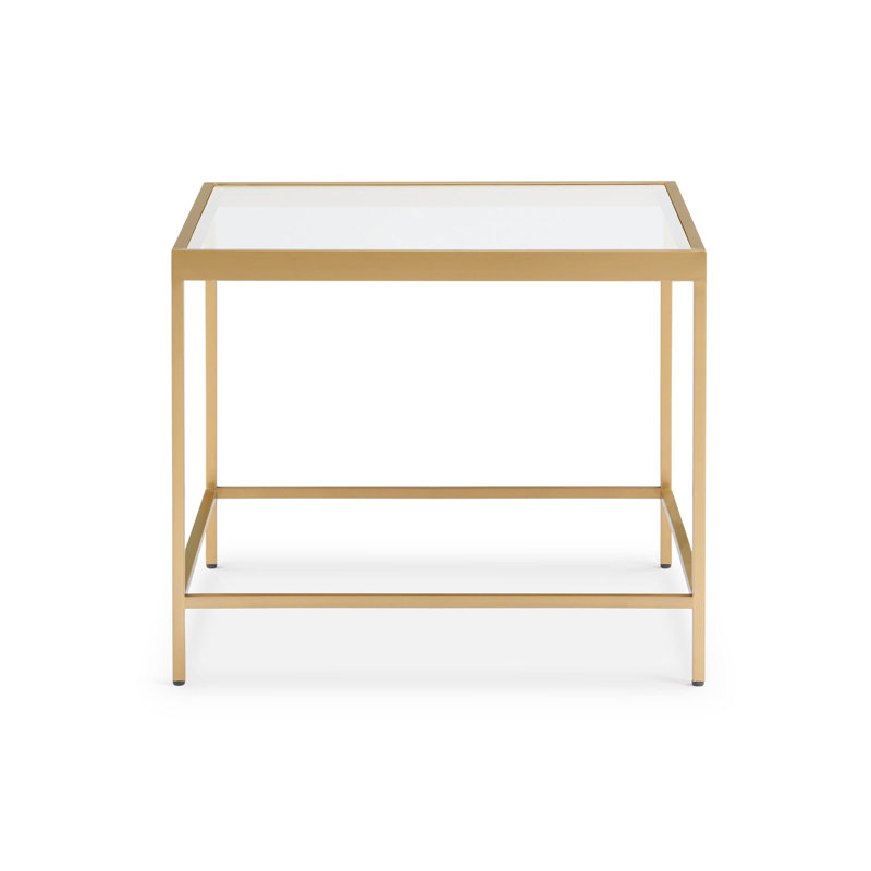 Vienna Side Table - Glass  Top, Brushed Brass
