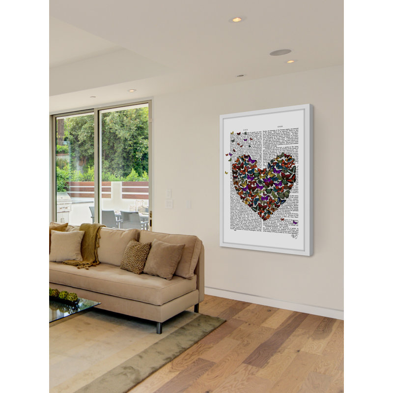 «Butterfly Heart» par Marmont Hill - reproduction d'art sur papier, H 36 po x l 24 po x 1,5 po
