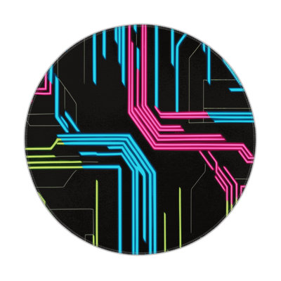 Cybernetic Grid Indoor And Outdoor Area Rug