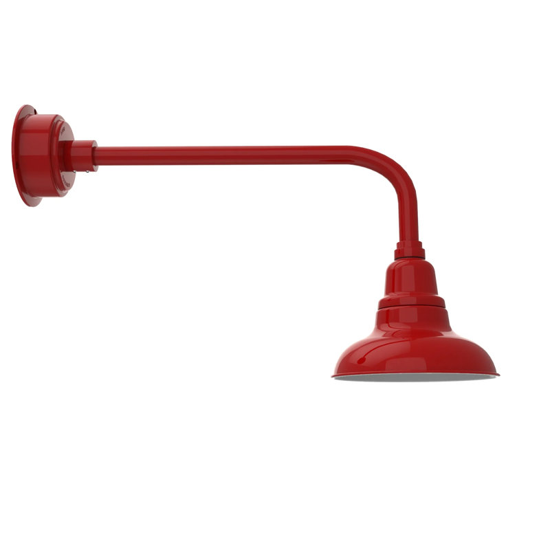 Luminaire de grange d’extérieur à del Idella, Rouge cerise, H 14 po x l 8 po x P 34 po