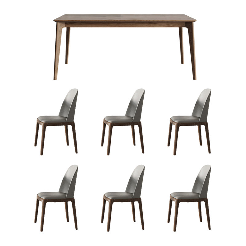 Ensemble de table et chaises de salle à manger moderne en bois massif, H 29,52 po x L 55,11 po x l 31,49 po