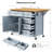 52'' Kitchen Island In Blue Grey With Drop Leaf. Ample Storage Consisting Of 2 Doors, 5 Drawers, Towel Rack And Spice Rack. Adjustable Shelf. Mobile On Wheels Lockable Option. Oak Veneer. Classic-2081576113