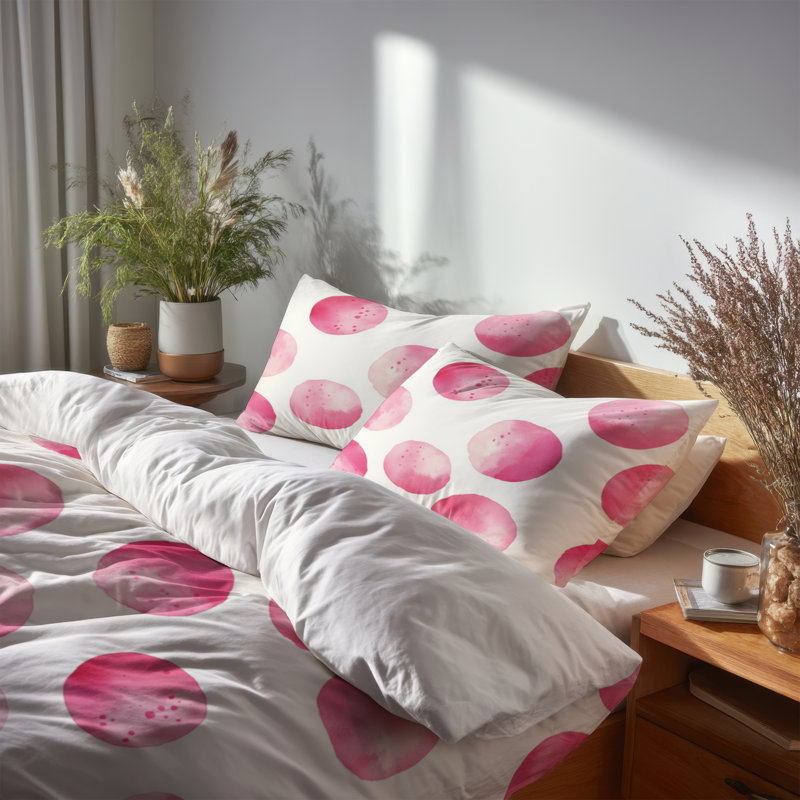 Pink Sparkle Dots Bedding, Queen Comforter + 3 Additional Pieces