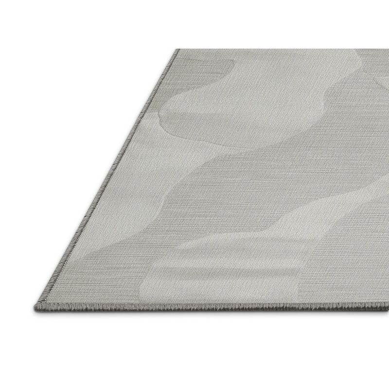 Machine Washable Abstract Gray Area Rug, Runner 2' x 5'