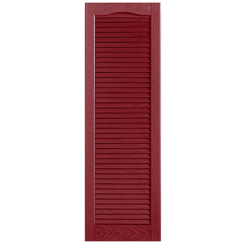 Paire de volets à persiennes cathédrale style pleine longueur ouverts, Canneberge, 62 po, 12 po