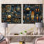 Cortavion - Ensemble de 2 collages abstraits carrés-101847140-101847144