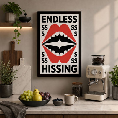 Endless Hissing Typography - Wrapped Canvas