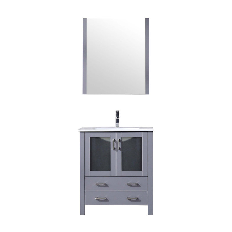 Dessus de meuble-lavabo en céramique, ensemble de robinet et miroir