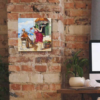 'Wine & Music' by Ronald West Canvas Wall Art
