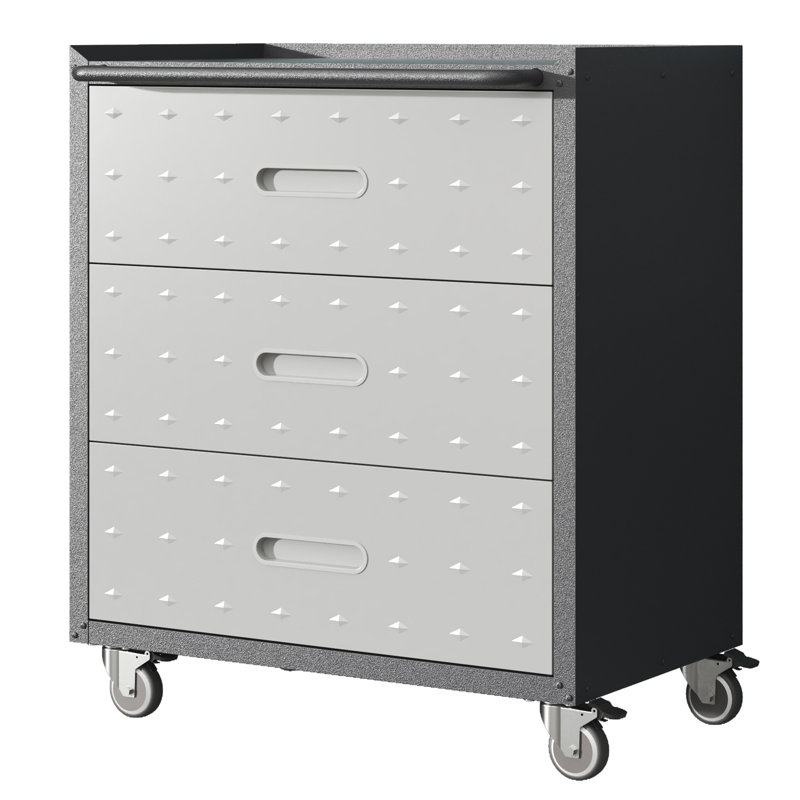 Heavy-Duty Metal Storage Cabinet With Wheels -Tool Cabinet  Garage, Office, And Home Organizer Solutions,