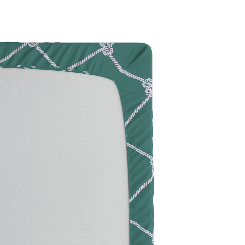 Microfiber Geometric Fitted Sheet, Queen Fitted Sheet