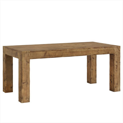 Bureau de direction rustique avec finition brune, bois massif, espace de travail rectangulaire de 63 pouces