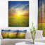 «Beauty Sunset over Sunflowers Field», reproduction de photo sur toile tendue-1261565756-1273501072