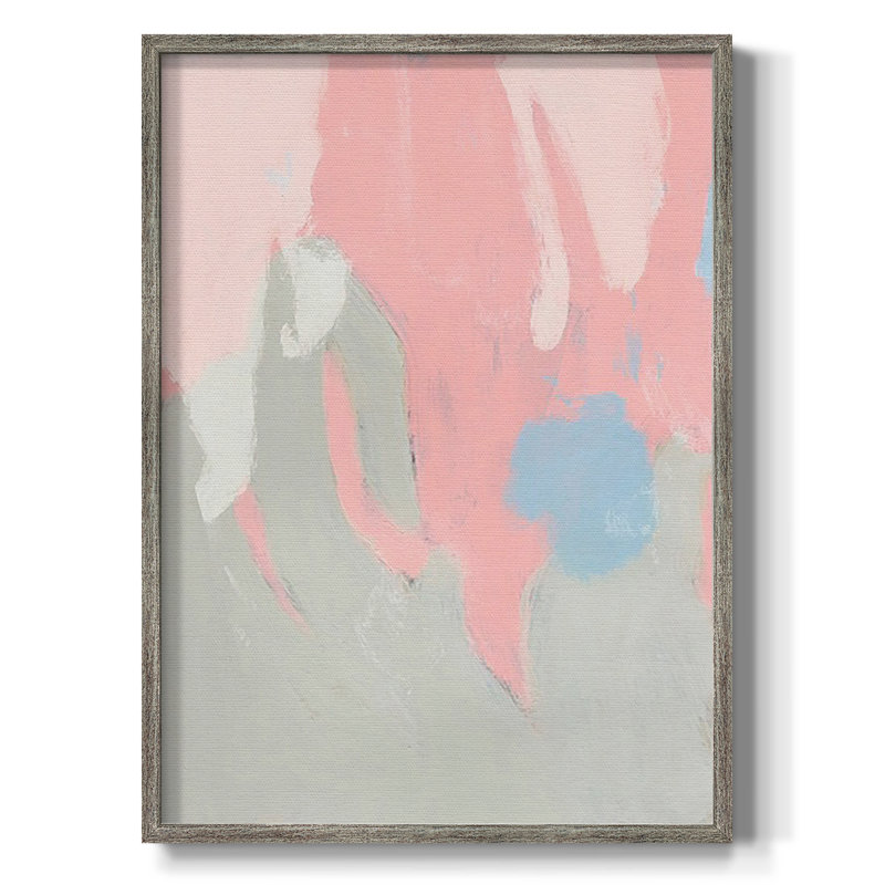 «Blush Abstract I», reproduction encadrée - bois massif