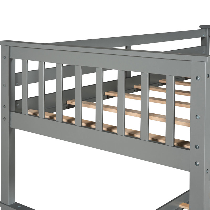 Lit superposé gris avec rangement Twintwin - fonctionnel et essentiel pour la chambre à coucher