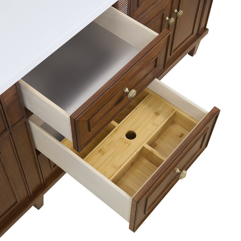 Lorelai 72'' W Double Vanity, Ethereal Noctis, Mid-Century Walnut
