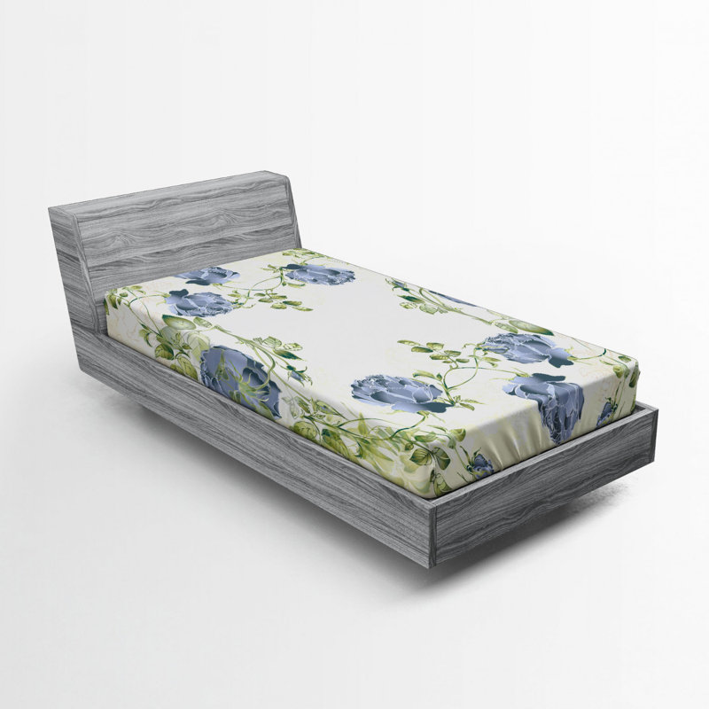Drap-housse floral en microfibre, Drap-housse de taille simple