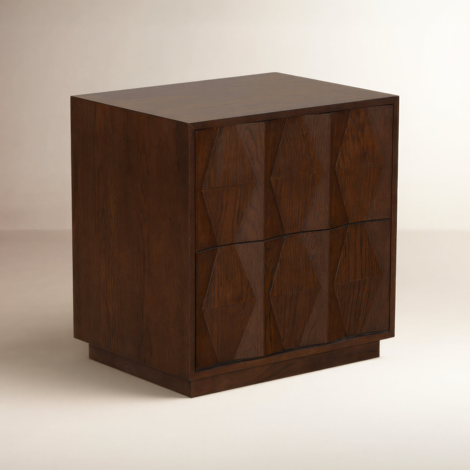 Baylor Wood 2 Drawer Nightstand, Walnut