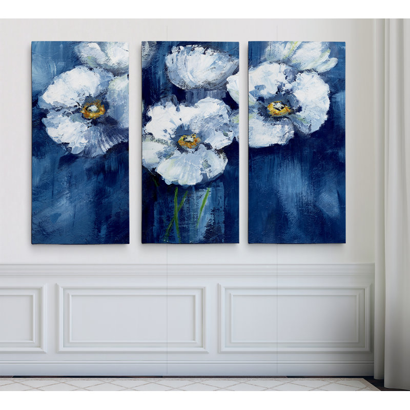Blooming Poppies - Ensemble d'impressions multiples sur toile, H 24 po x l 36 po x P 1,5 po