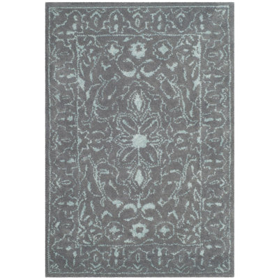 Samaniego Hand Tufted Viscose/Wool Oriental Rug in Opal/Gray