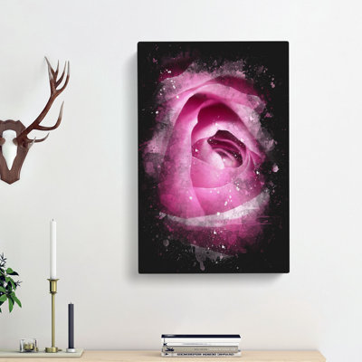 The Heart of a Pink Rose - Wrapped Canvas