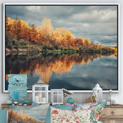" Picturesque Autumn Forest By The River "