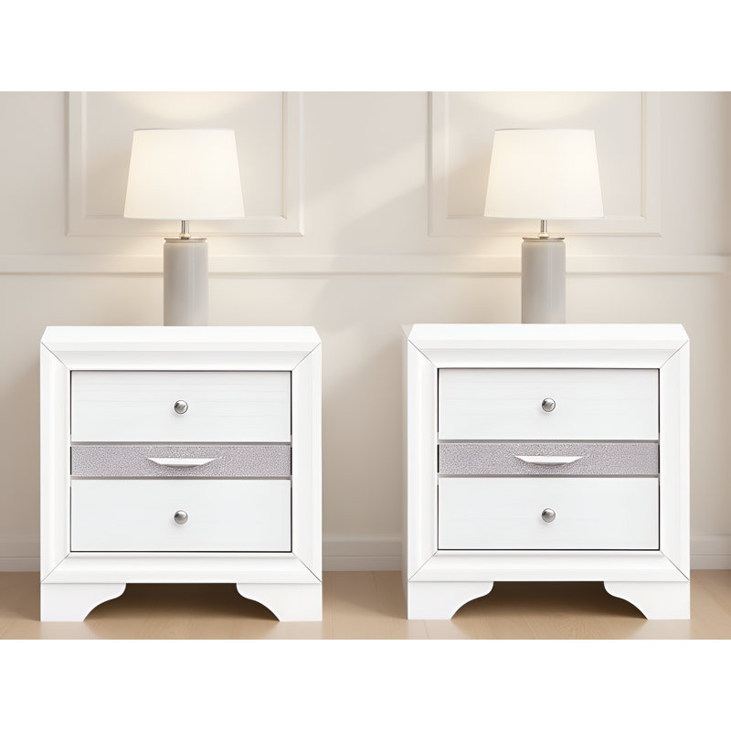 Torring White Nightstand Set Of 2, White