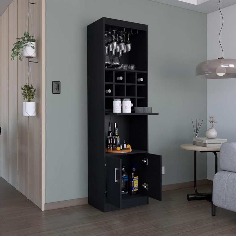 Ywain 20 " L Bar Cabinet, Black