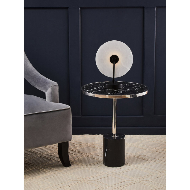 End Table, Black/Silver