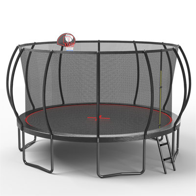 16Ft Trampoline Pumpkin- Black Red