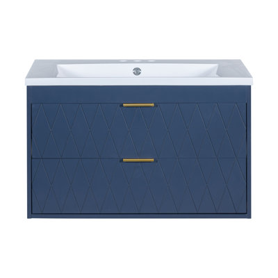 Meuble-lavabo simple 30 po avec plateau en résine Zaher