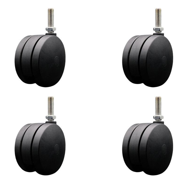 Ensemble de 4 roulettes sur roulettes jumelles 1/2 pouces 4 pouces